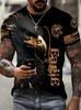 Ferocious Eagle Head Red Splash 3D All Over Print Short Sleeve T-Shirt Casual Street Top