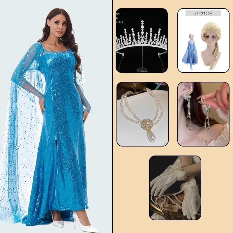 Snow White Ariel Anna Cinderella Bell Elsa Dress Adult Performance Costume