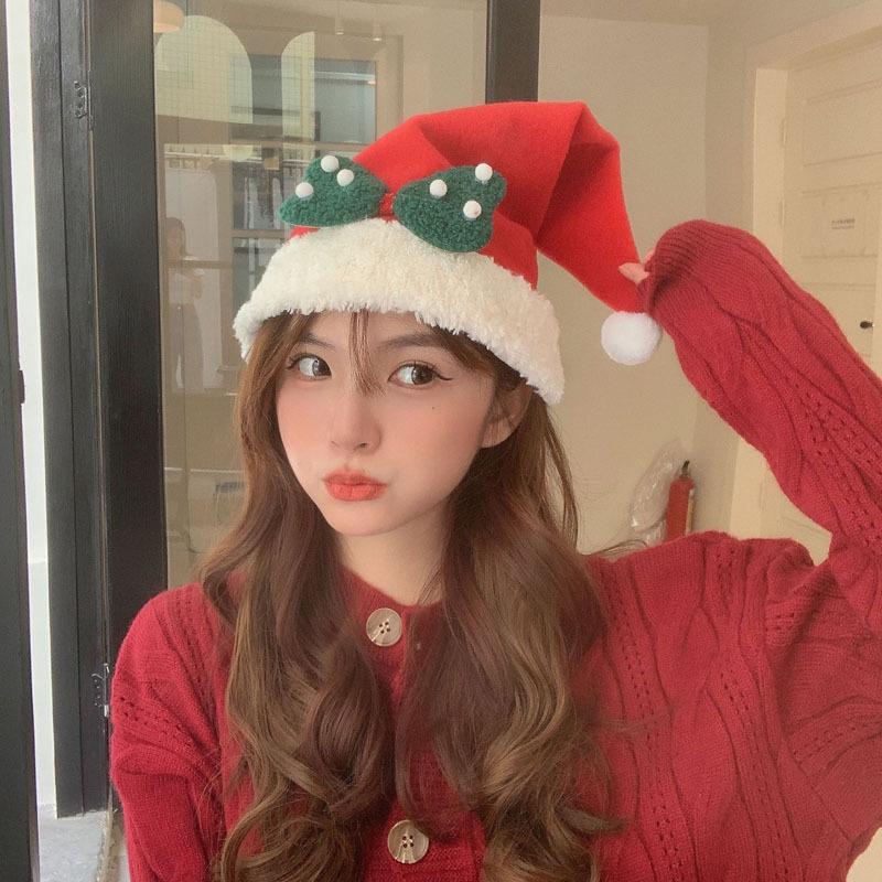 Retail and Christmas Hat Xmas Plush Santa Hat Basic Style Santa Claus Hat for Festival Party Christmas Accessories