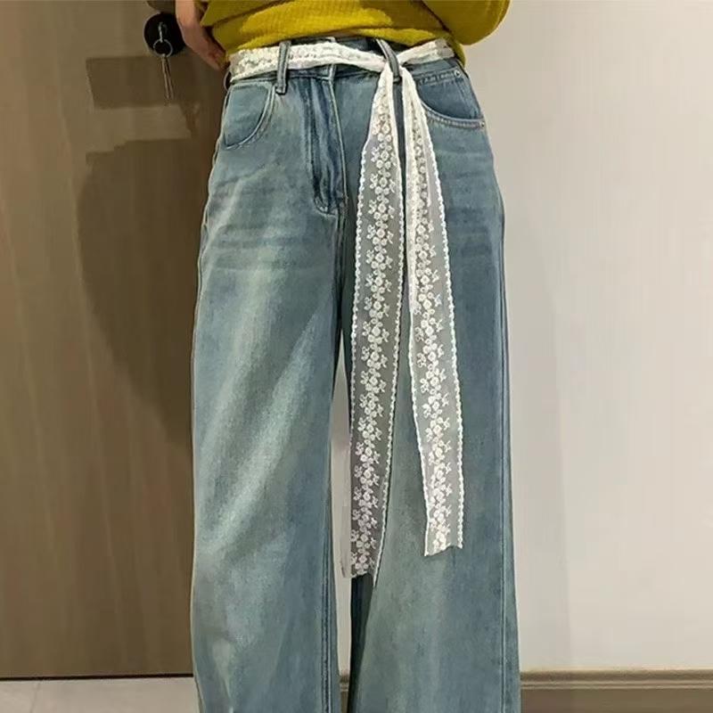 French Lace Scarf Summer Hollow Embroidery Long Ribbon And Belt Tie Hair Band Bags Handle Decor Long Scarfs