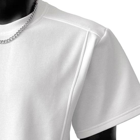 Men Crew Neck T-shirt Set-in Shoulder Solid Color Tee Breathable Loose Fit Casual Stylish Tee Shirt for Daily Life Street Office