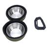 Stainless Steel Portable PET Bowl Set Green and Khaki Travel PET Feeder  PET Feeding
