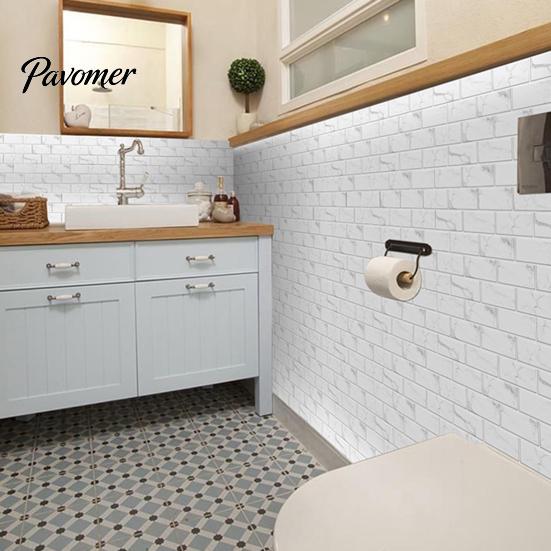 Decorative Mosaic Wall Panels Self-Adhesive PVC Tile Stickers, Waterproof Pattern Decals for Kitchen Bathroom Decal Rental Home Decor, Removable