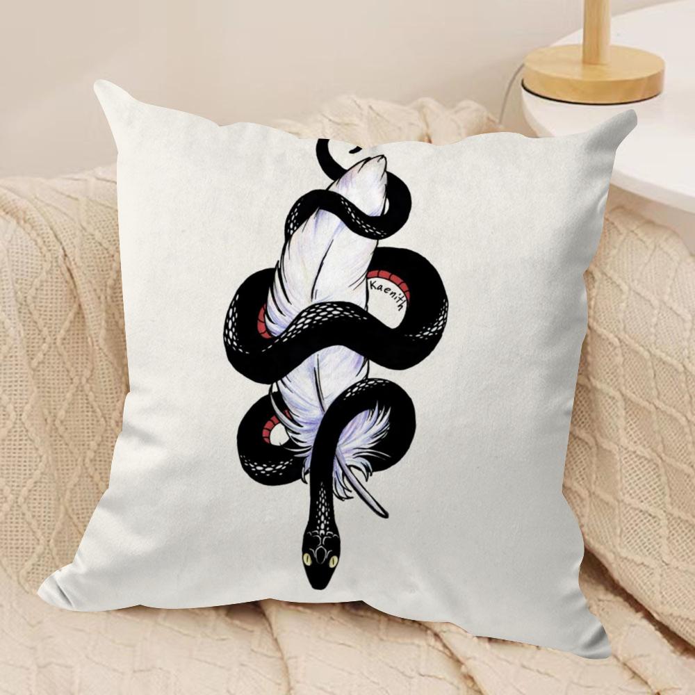Tv GGood Omens Cushion Cover Silky Short Plush DoubleSided Printed Pillow Case for Sofa All Seasons Home Decor Gift
