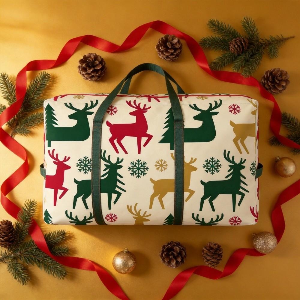 Cartoon Print Christmas Tree Storage Bag Large Capacity Christmas Ornament Storage Bag Ornaments