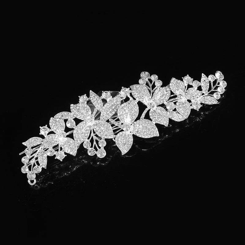 Fashionable and Exquisite Crystal Crown Hair Comb Comb Handmade Flower Bridal Tiara Wedding Accessories