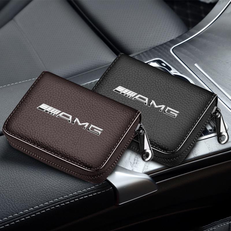 Leather Car Driver's License ID Card Bank Card Wallet Car Styling For Mercedes Benz AMG GLE GLS GLC CLA GLB ML W204 W206 W205 W212 W203