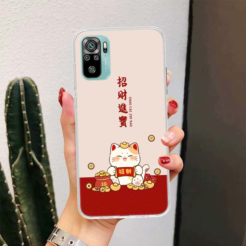 Lucky Cat Maneki Neko Japanese For Xiaomi Redmi Note 14 13 12 11 Pro Plus Phone Case 14S 12S 11S 11E 11T 10S 10 9S Fundas Cover