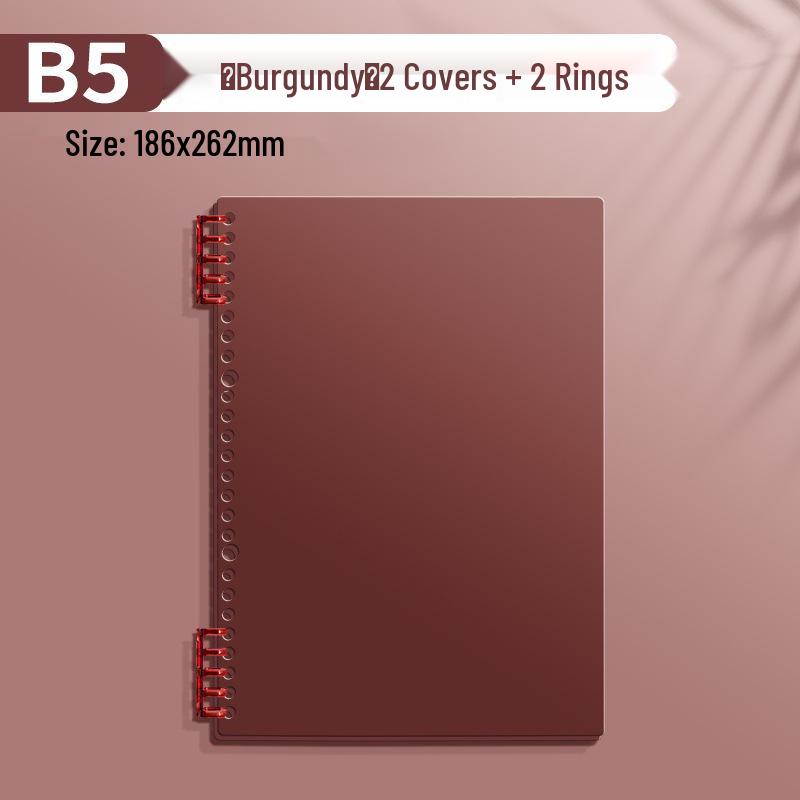 A4 Soft Cover Loose-Leaf Binder, B5 Ring Clip, Coil Binding, Hole-Punched, Notebook Shell (Ring Clips Sold Separately)