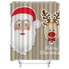 Tu Christmas Shower Curtain Merry Christmas Bathroom Decor Festive Holiday Backdrop Santa Claus Pattern Waterproof Home Decor Gi