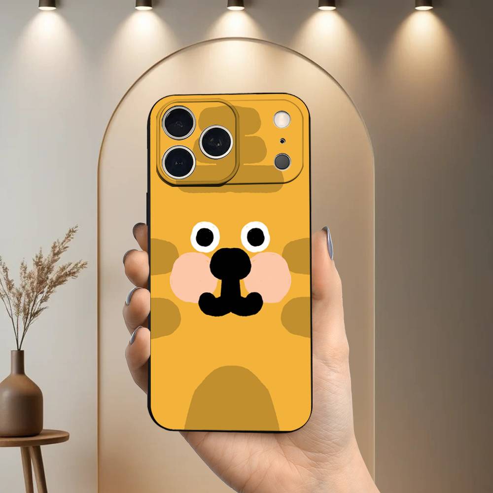 Cute Tiger Funny Phone Case For iPhone 17,16,15,14,13,12,11 Plus,Pro Max,XS,X,XR,SE,Mini,8,7,Soft Silicone Black Cover