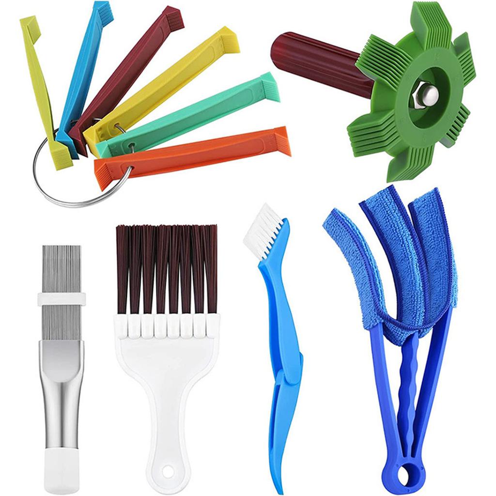 6Pcs Air Conditioner Fin Comb Cleaner Kit Coil Cleaning Brush Fin Combs Condenser Straightener Evaporator Comb Repair