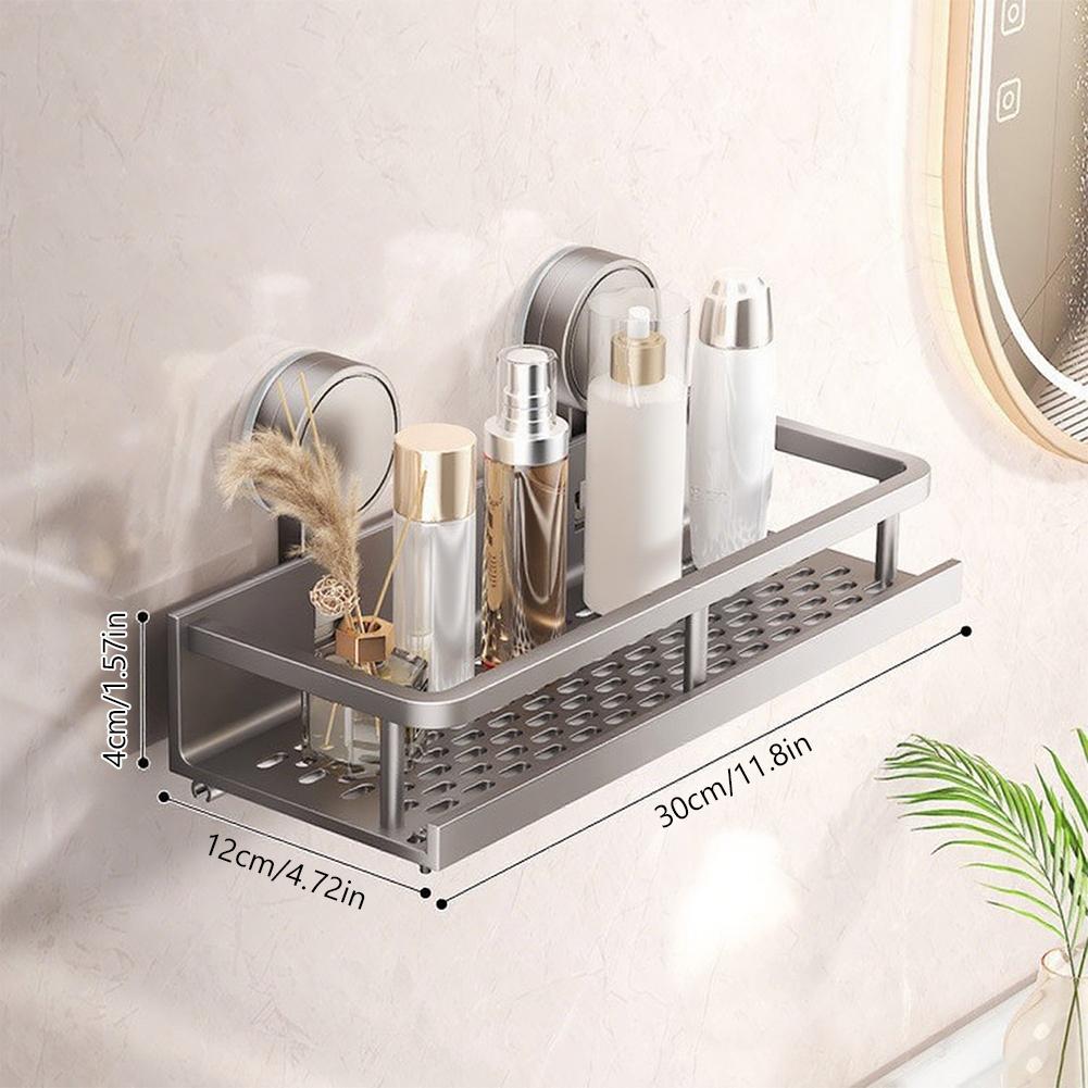 

1pc Bathroom Organizer with Hooks Wall Mounted Aluminum Bathroom Shelves Space Aluminum Shower Storage for Bathroom and Kitchen