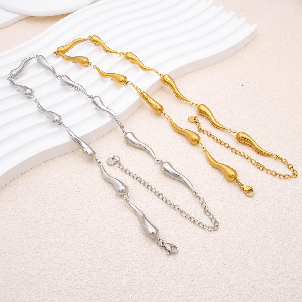 Pepper Shaped Chain Necklace for Women Clavicle Chain 316L Stainless Steel Choker Necklaces Charm Girl Partry Jewelry Gifts