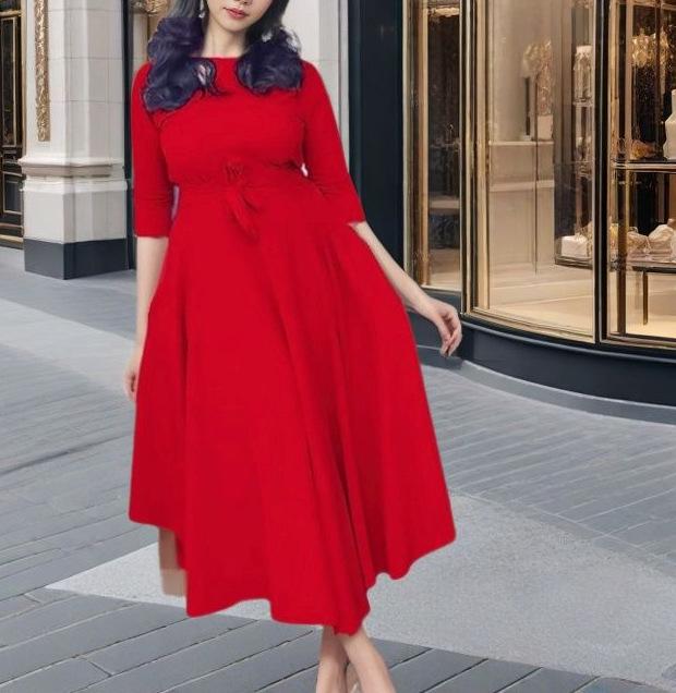 2025 Spring Fashion: Plus Size African Swing Dress with Lace-up Waist