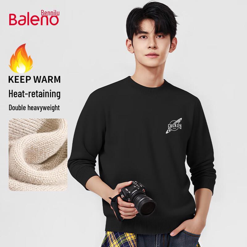 Baleno Men's American Style Heavyweight Round Neck Knit Sweater