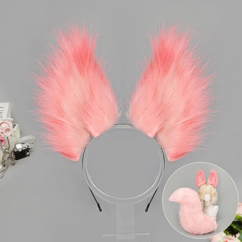 

Plush Fox Ears Hairbands Fluffy Tail Cute Furry Fursuit Anime Cosplay Props Women Party Role Playing Costume Accessories