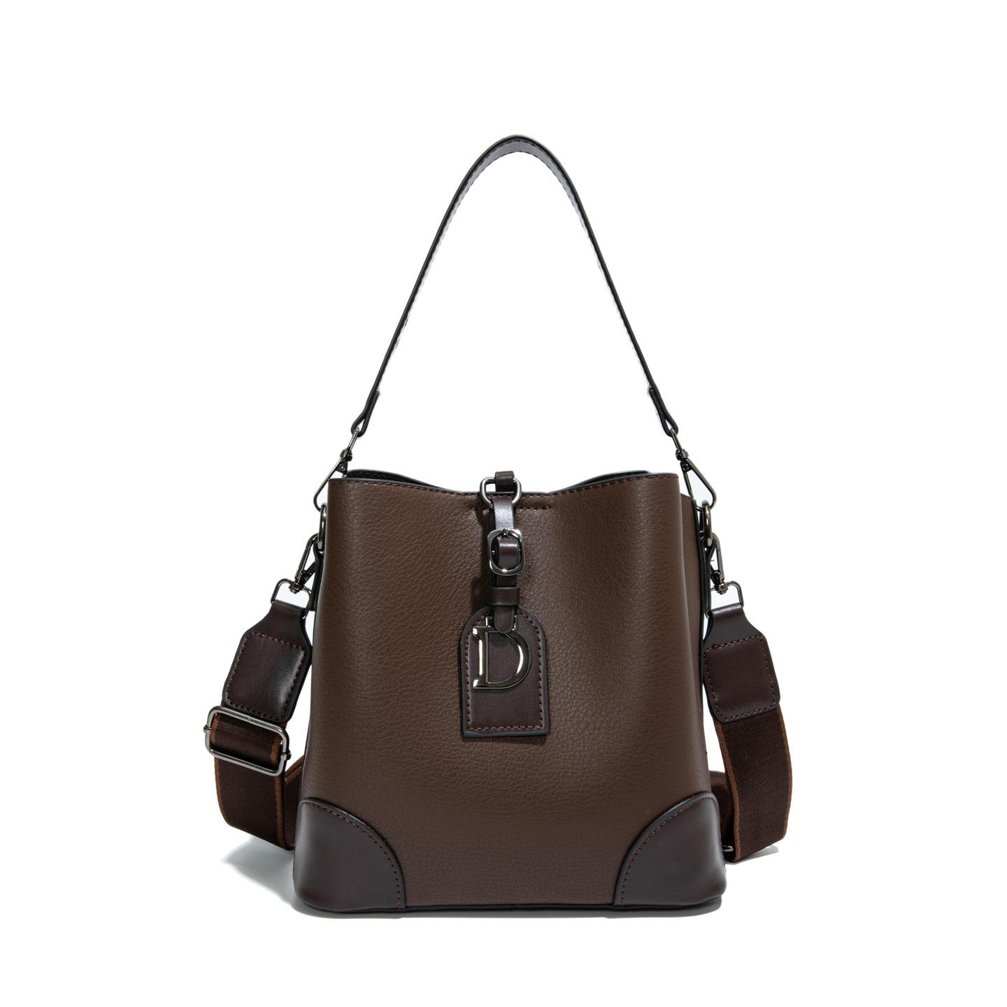 Нишевая и Роскошная Сумка-Ведро, Ретро и Модная Одноплечевая Сумка Кроссбоди кофейный