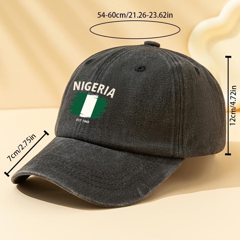 Unisex Modna i Wszechstronna Czapka z Daszkiem Baseballowa z Nadrukiem Litery NIGERIA EST 1960 Outdoorowa Codzienna Czapka z Daszkiem