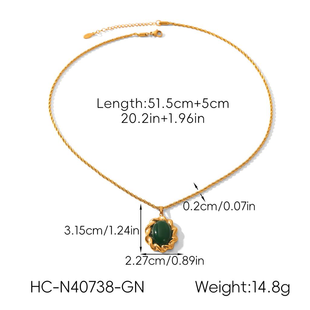 French Vintage Half-Set Gemstone Jewelry Set Minimalist Pendant Necklace And Elegant Earrings