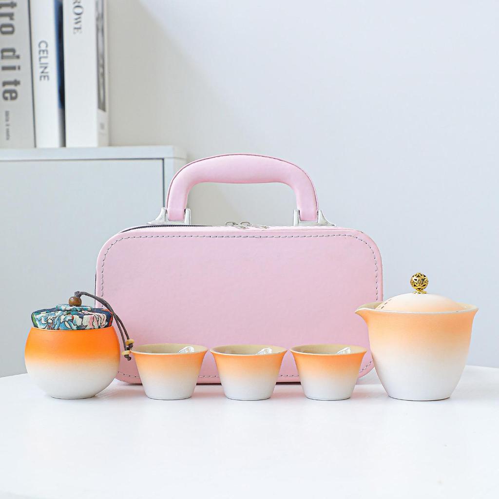 Portable Ceramic Travel Tea Set - Perfect for Outdoor Events, Holidays, and Corporate Gifts.