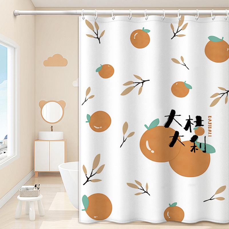JINRUN Bathroom Thickened Waterproof Curtain Mildew Proof Shower Curtain Shower Partition Curtain Shower Curtain Bathroom Curtain Free Perforation