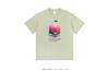 Retro Hamburger Print Short Sleeve T-Shirt for Couples - Trendy, Loose Fit for Men & Women