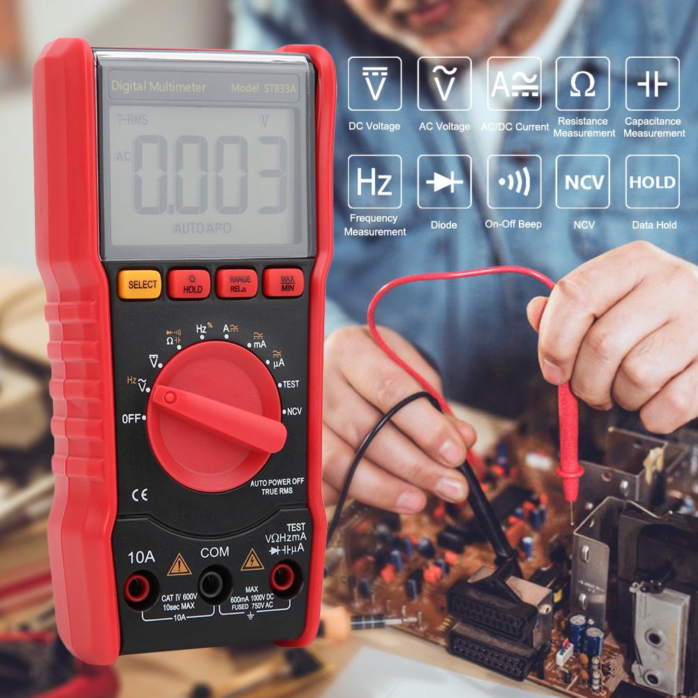 SMART SENSOR ST833A Digital NCV Automatic Multimeter Tester with LCD Display