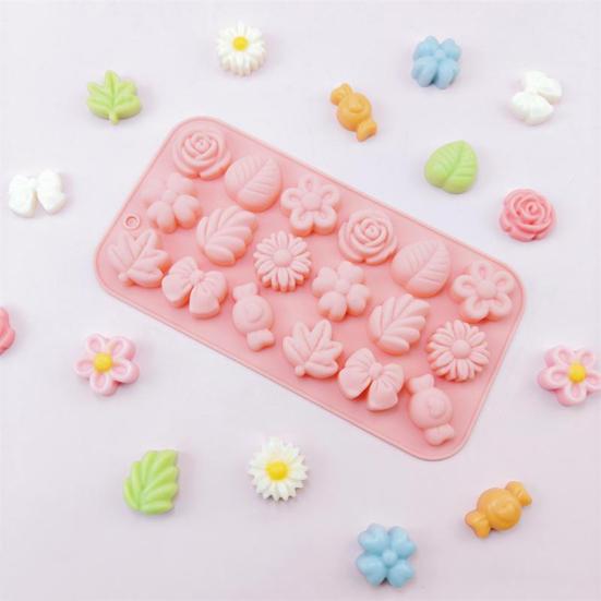 Flower And Leaf Silicone Mold Chocolate Pudding Cake Baking Mold Cake Decoration Reusable DIY Drip Glue Clay Mold