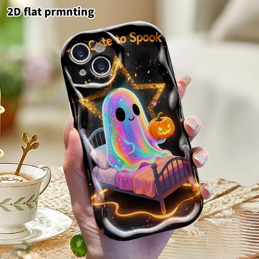 Phone Case: 2D Flat, Suitable for iPhone 18 17 16 15 14 13 12Pro Protective Case, Phone Decoration, Laser Ghost, Perfect Christmas and Halloween Holid