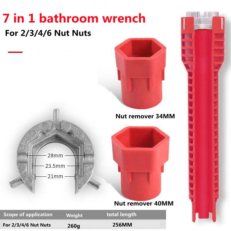 Multifuncțional 18 În 1 Instrument de Reparare Instalații Sanitare Anti-alunecare Cheie de Instalator Cheie Chiuvetă Jgheab Instrumente Cheie pentru Țevi Instalații Sanitare Seturi de Instrumente pentru Baie