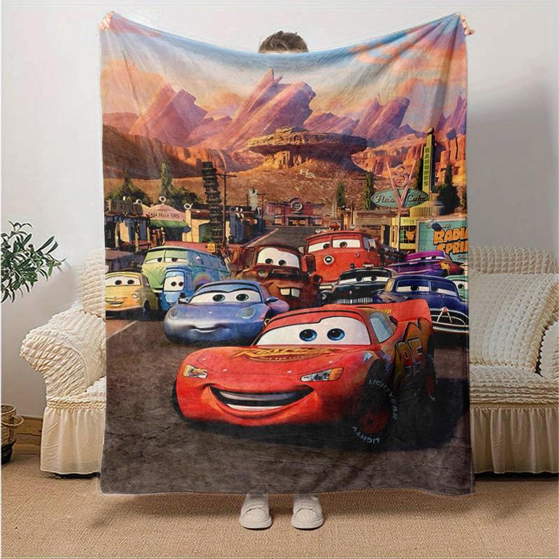 1pc Mcqueen Flannel Blanket Soft Warm Throw Blanket for Bedroom Living Room Bed Travel Camping Picnic Gift. M730038