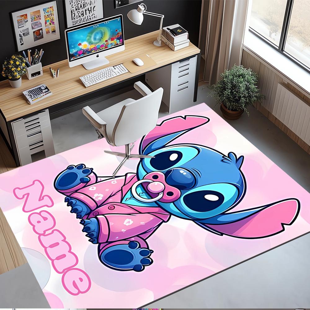 Custom Name Stitch Printed Carpet,Rug for Office Chair Living Room Bedroom Kitchen Room Decor Gifts.
