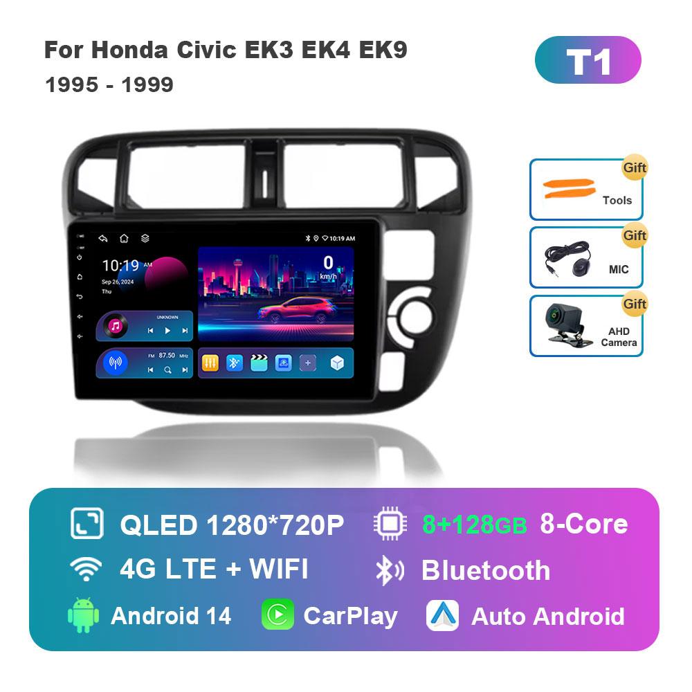 Navigation GPS Android 14 for Honda Civic EK3 EK4 EK9 1995 - 1999 Car Radio Multimedia Player BT HD Screen 4G DSP Stereo WiFi