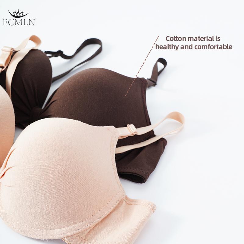 Sexy Women's Cotton Push Up Gathered Bra Deep V Underwire Ladied Brassiere Lingerie Solid Bras Backless Intimate Underwear Bras