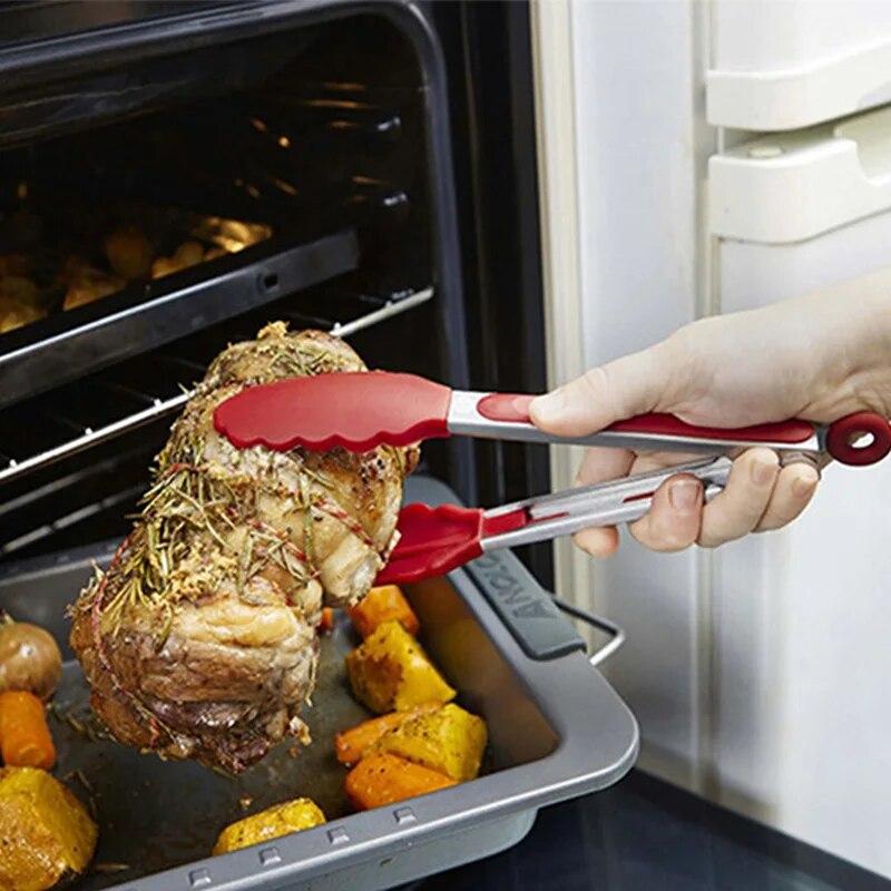 10 Pcs Non-stick Silicone Utensils Set Turner Tongs Spatula Soup Spoon Shovel Oil Brush Cooking Tools Set Kitchen Gadgets Items