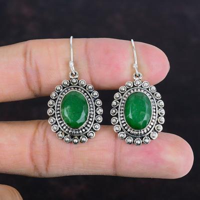 Facettierte Sambian Smaragd Ohrringe Vintage Ohrringe Handgemacht Edelstein Ohrringe 925 Sterling Silber Ohrringe Sambian Smaragd Schmuck Hochzeitsgeschenke