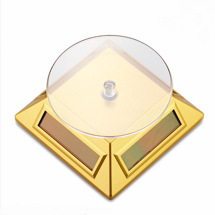 Solar-Powered Rotating Jewelry Display Stand & Tray 100*100*42mm
