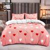 Love Heart Bedding Set Simple Plaid Duvet Cover 200x200 Pillowcase Single Double Queen King Nordic Couple Bed Cover Bedclothes