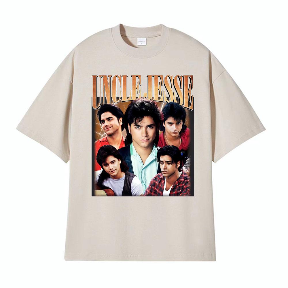 Uncle Jesse Full House Tribute Tee John Stamos 90s Vintage Tshirts for Men Women Gothic High Street 100 Cotton Comfort T Shirt