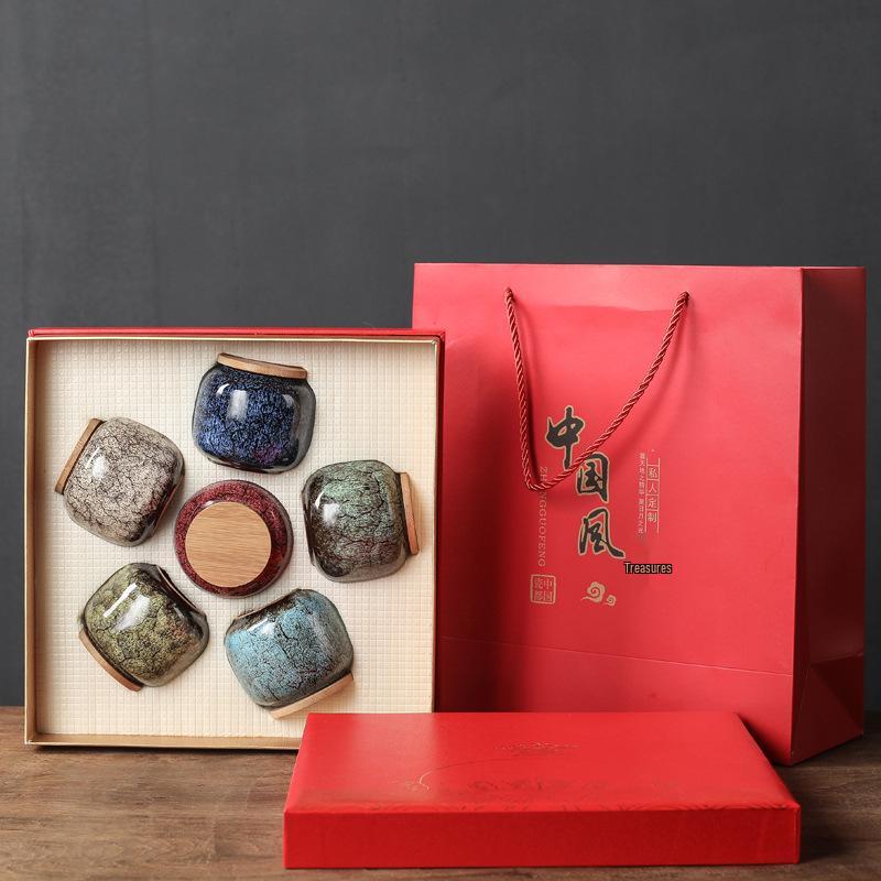 Small Sealed Japanese Ceramic Tea Can for Home Use: Ideal for Tie Guan Yin, Pu'er, and Herbs