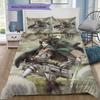 Attack on Titan Survey Corps Bedding Set, 1 Duvet Cover & 2 Pillowcases, Suitable for Bedroom, Ideal Gift for Fans