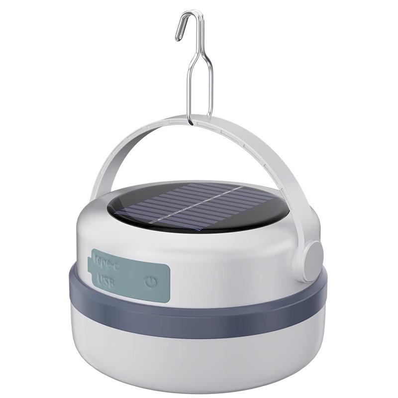 Super Bright Solar Camping Lantern - Emergency Light, Dimmable, Rechargeable, and Portable for Outdoor Use