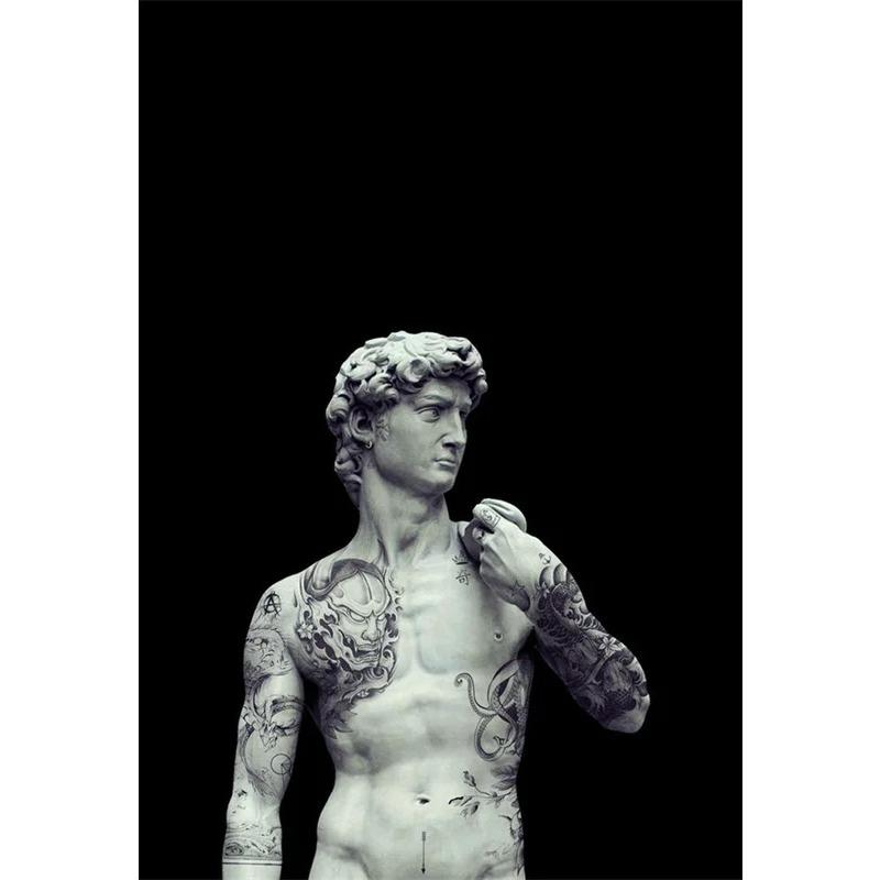 Modern Abstract Greek Statue Poster Zeus Plaster Sculpture Art Canvas Painting David Art Prints Wall Picture for Living Room