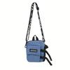 Functional Letter Patch Decor Crossbody Bag, Nylon One Shoulder Portable Mobile Phone Bag, Unisex Square Bag