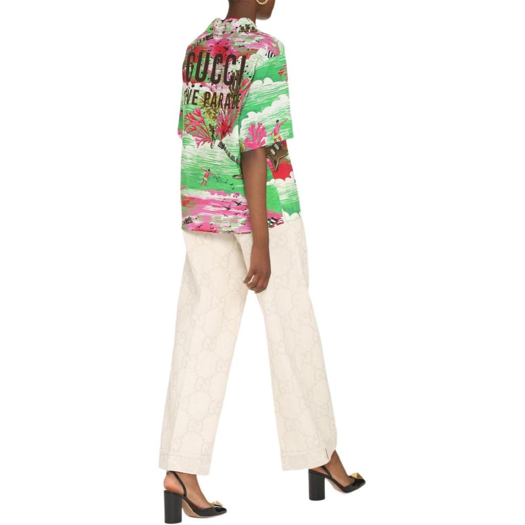 Gucci Music Ocean Print Bowling Shirt Multi 703607-ZAJUH-3832