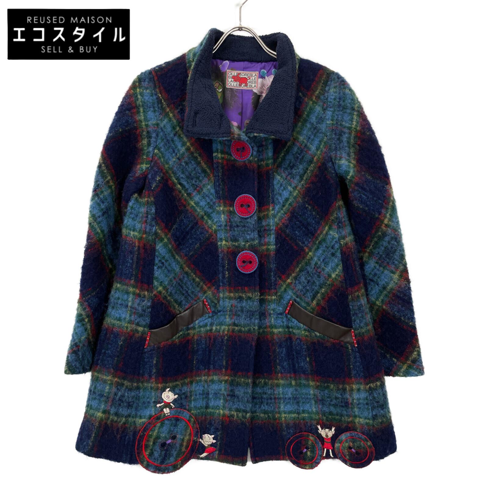 

OLLEBOREBLA Зеленый многоцветный, частично искусственная кожа, пальто-куртка из боа в клетку свиньи Не написано многоцветныйБ/у