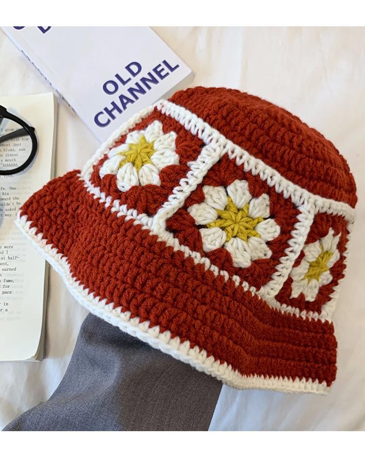 

Контрастная шерстяная шапка ручной работы в цветную полоску, шапка рыбака, вязаная шапка, мода красный