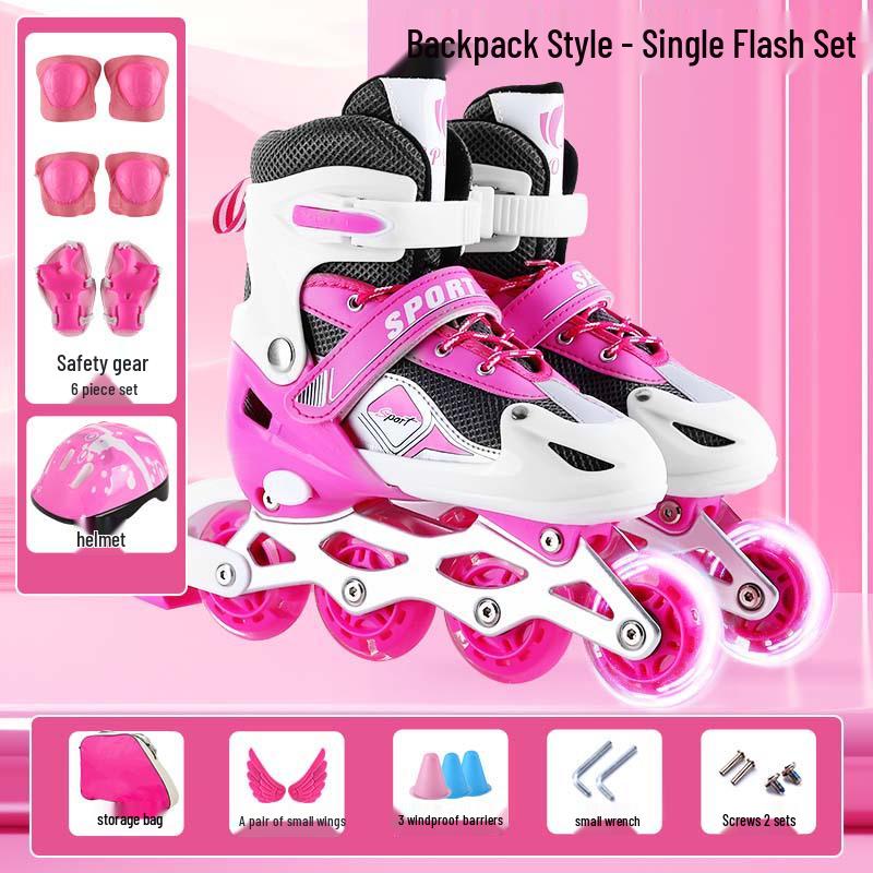 Adjustable PVC Inline Skates with Music Style - Flashing Wheels for Men, Women, and Children