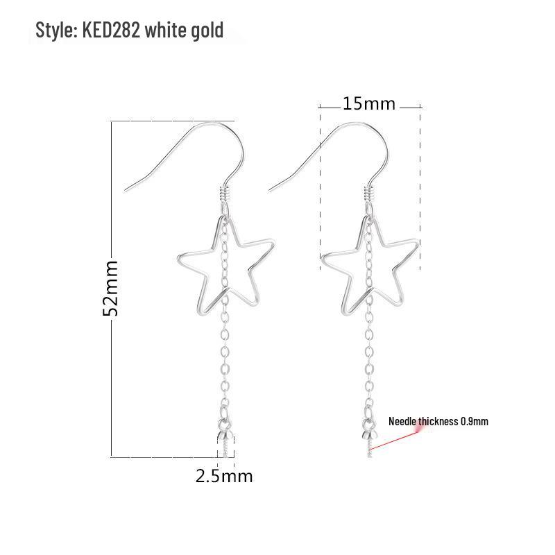 

S925 Sterling Silver Geometric Pearl DIY Earrings for Women 925 Silver